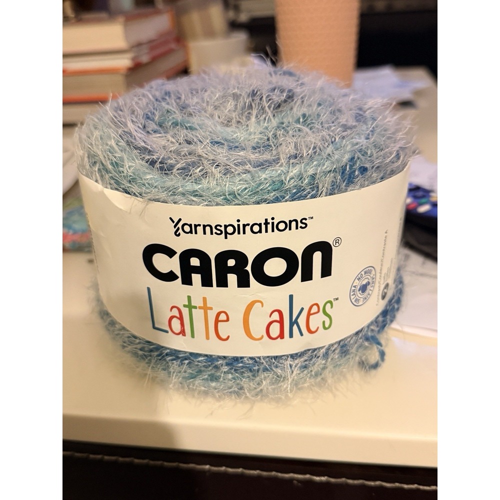 Yarnspirations Caron Latte Cake Horizon Blue Contrast
